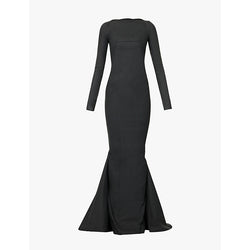 Rick Owens Luna open-back fishtail stretch-denim gown | RICK OWENS