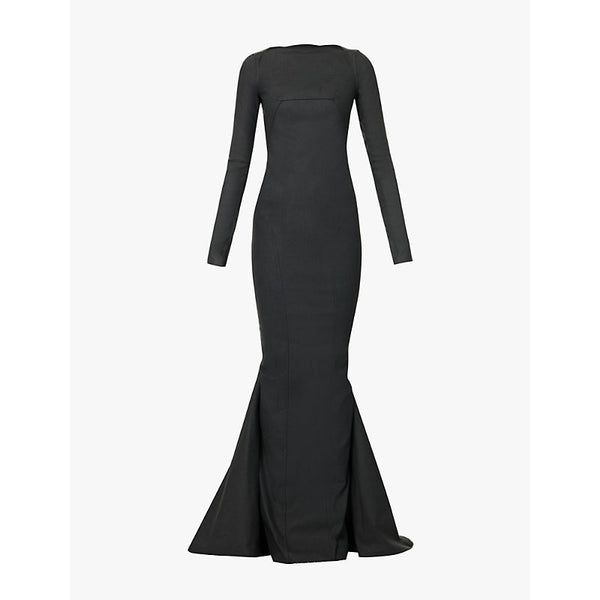 Rick Owens Luna open-back fishtail stretch-denim gown