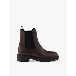 Prada Triangle-plaque leather chelsea boots