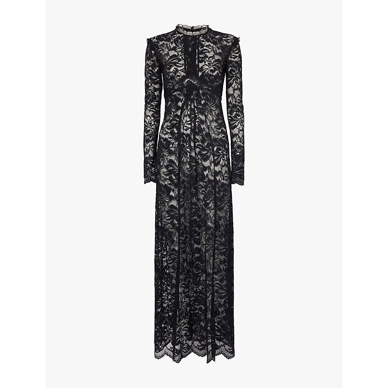 Rabanne Floral-pattern slim-fit stretch-lace maxi dress | RABANNE