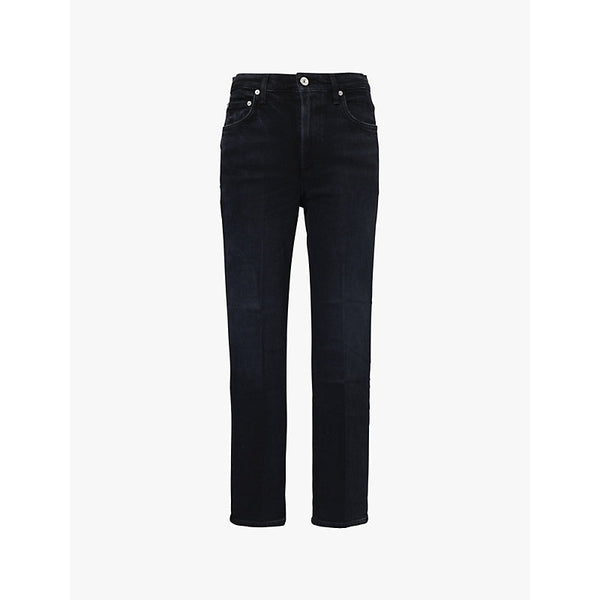  Citizens Of Humanity Zurie brand-patch crop-leg mid-rise stretch-organic-denim blend jeans