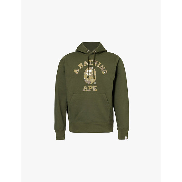  A Bathing Ape Bitmap graphic-print regular-fit cotton-jersey hoody