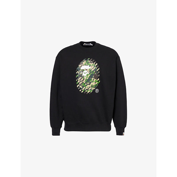 A Bathing Ape Crewneck graphic-print regular-fit cotton-blend sweatshirt