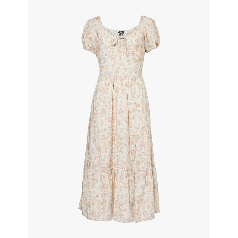 Paige Otienne floral-print cotton-blend midi dress | PAIGE