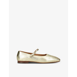 Mansur Gavriel Square-toe mary-jane leather ballet flats | Mansur Gavriel