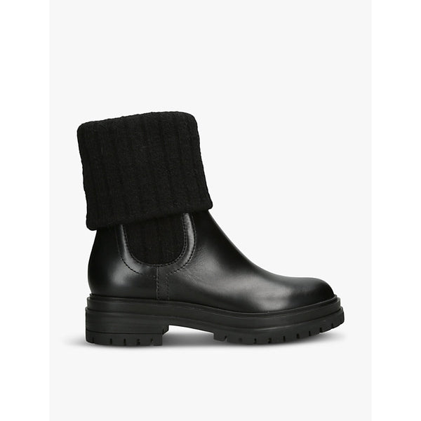 Gianvito Rossi Tenney ribbed-cuff leather Chelsea boots