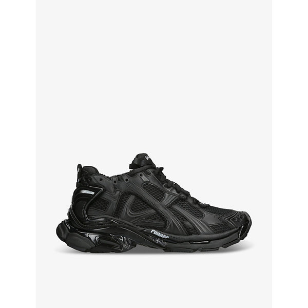 Balenciaga Runner logo-printed matte mesh and faux-leather low-top trainers