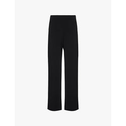  Vince Bias elasticated-waistband straight-leg high-rise woven-blend trousers