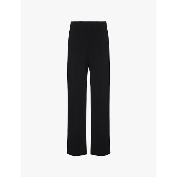  Vince Bias elasticated-waistband straight-leg high-rise woven-blend trousers