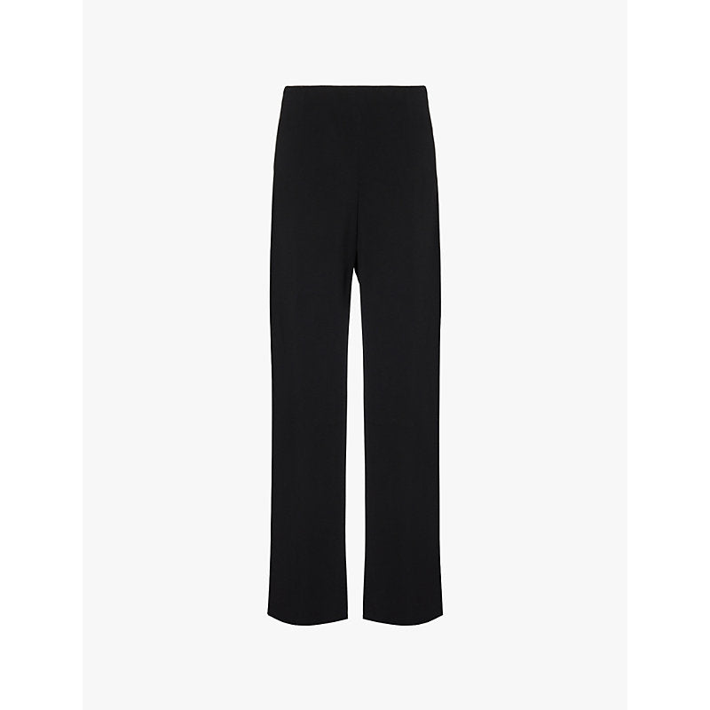  Vince Bias elasticated-waistband straight-leg high-rise woven-blend trousers