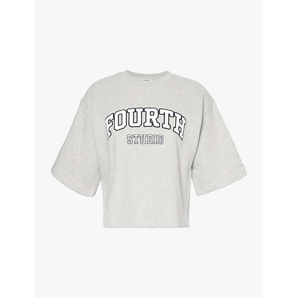 4th & Reckless Xenia logo-embroidered cotton-jersey T-shirt