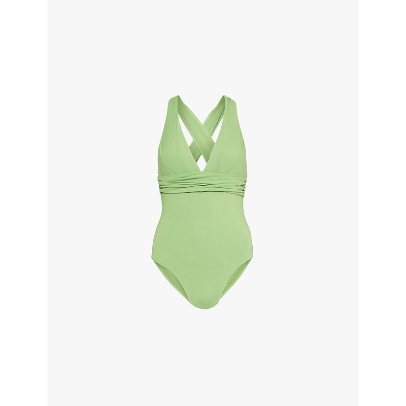  Seafolly Cross-back stretch-recycled nylon swimsuit