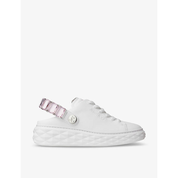 Jimmy Choo Diamond Sling crystal-embellished leather slingback low-top trainers