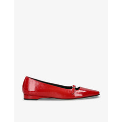  Carel Emile square-toe patent-leather ballerina flats