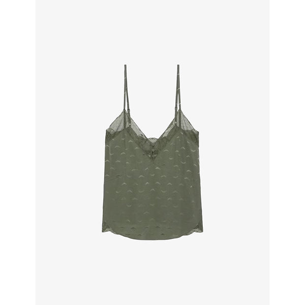 Zadig&Voltaire Cyoko lace-embroidered jacquard satin cami