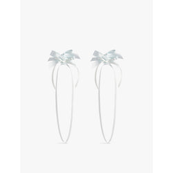  Simone Rocha Rosette bow brass and satin stud earrings