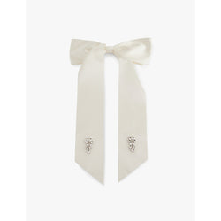  Simone Rocha Crystal-embellished bow satin barrette