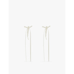  Simone Rocha Bow faux-pearl, crystal and brass earrings