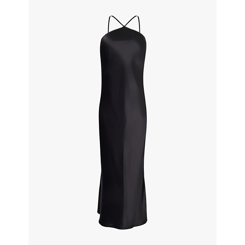 Saks Potts Sno halterneck ruched silk midi dress | SAKS POTTS