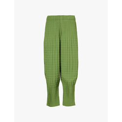  Leem Plisse tapered-leg woven trousers