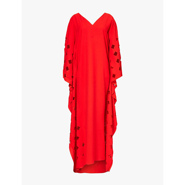  Leem V-neck cut-out crepe kaftan