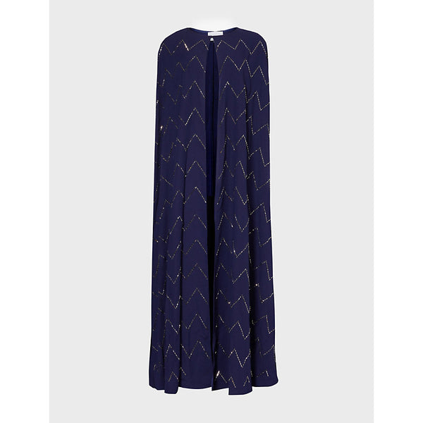  Leem Crystal-embellished sleeveless crepe maxi cape