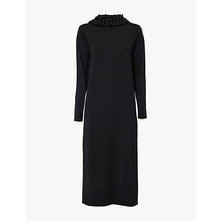  Leem Chain-embellishment long-sleeve stretch-knit midi dress