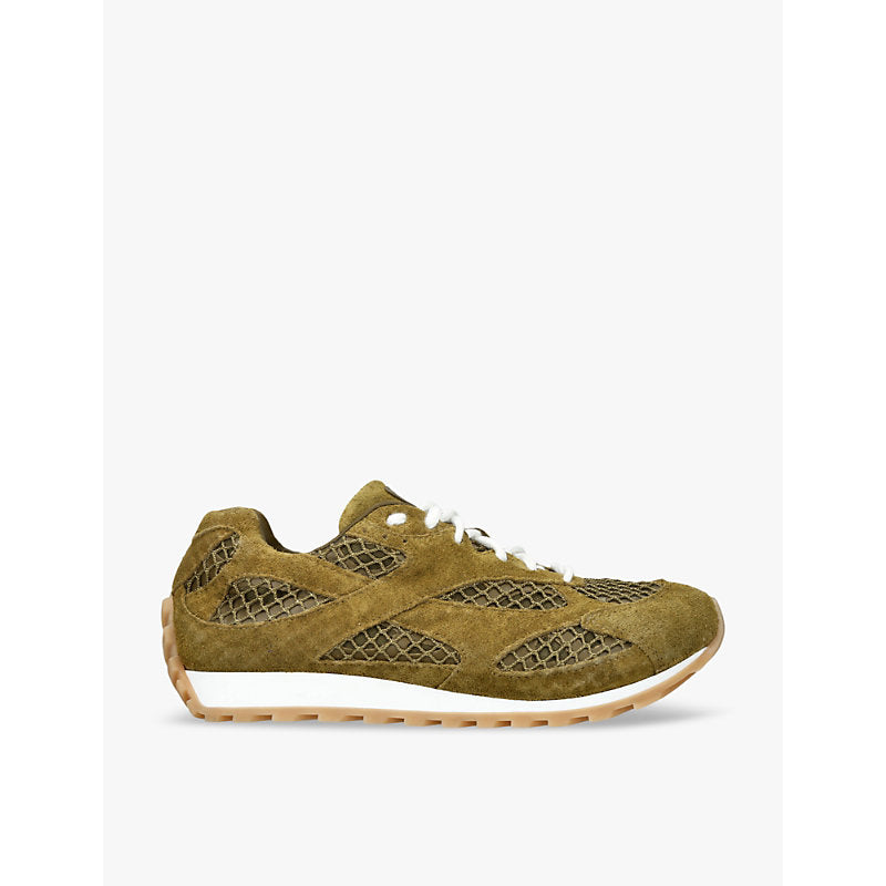 Bottega Veneta Orbit suede and mesh low-top trainers