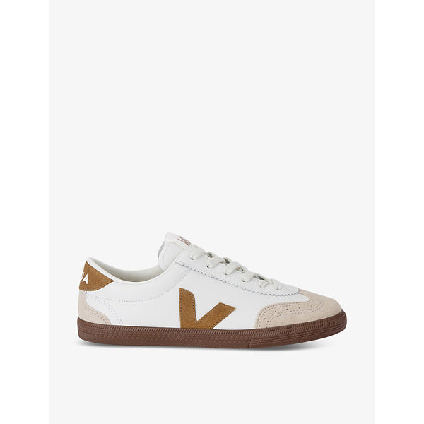  Veja Men's Volley logo-embroidered leather low-top trainers