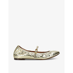 Lanvin Branded round-toe leather ballet flats