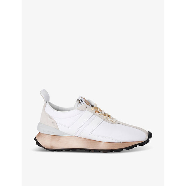  Lanvin Bumper leather and mesh low-top trainers