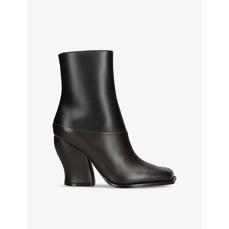 Loewe Onda chunky-heel leather ankle boots