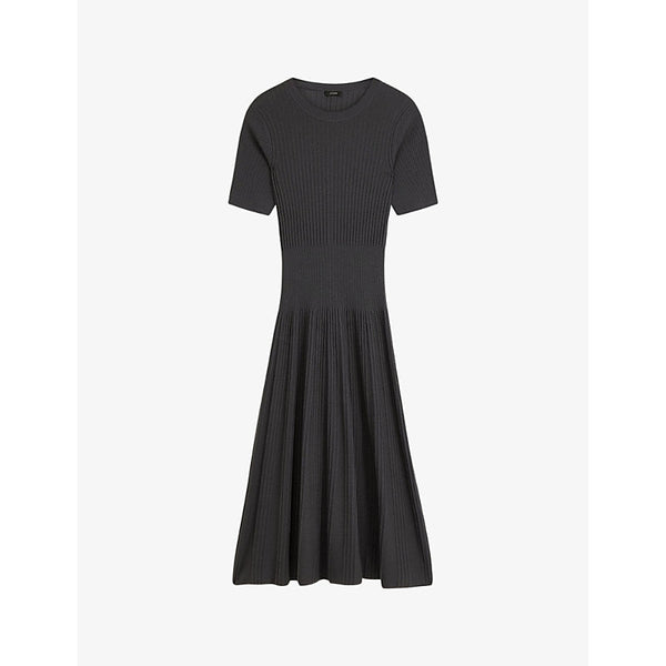 Joseph Short-sleeved ribbed wool midi dress