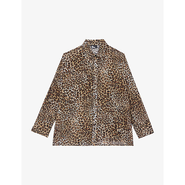 The Kooples Loose printed silk-blend shirt