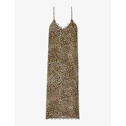 The Kooples Leopard-print lace-trim woven maxi dress | THE KOOPLES