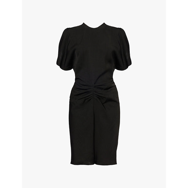 Victoria Beckham Gathered tulip-sleeve woven mini dress | VICTORIA BECKHAM