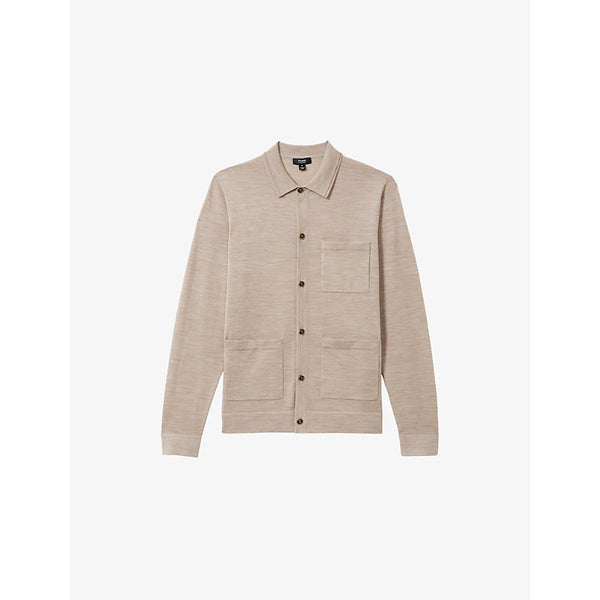 Reiss Munich patch-pocket wool cardigan