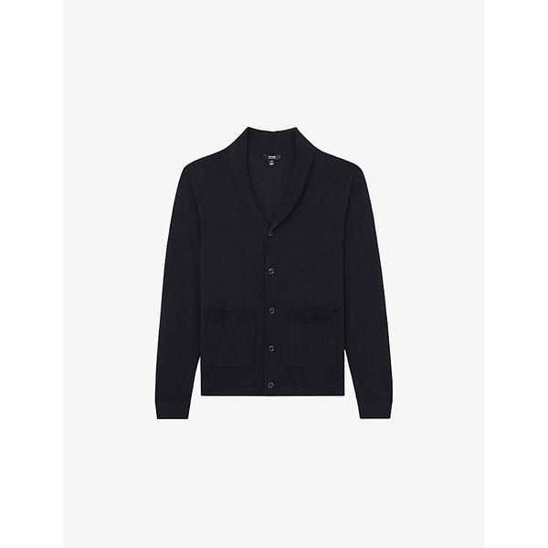 Reiss Taunton shawl-collar knitted wool cardigan