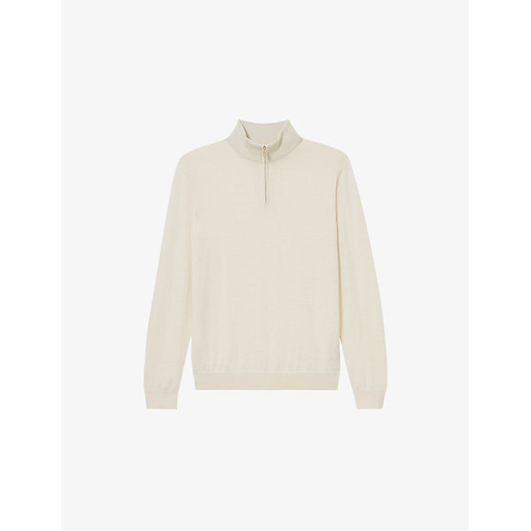 Reiss Blackhall half-zip funnel-neck wool knitted jumper