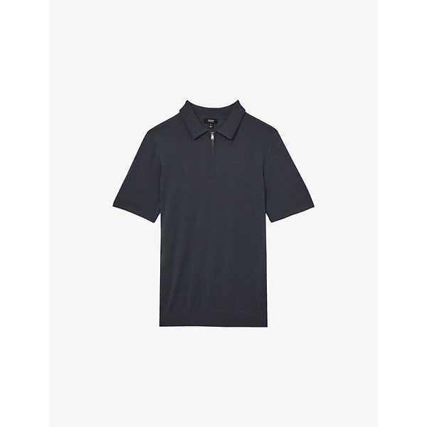 Reiss Maxwell Zip-Up Wool Polo Shirt