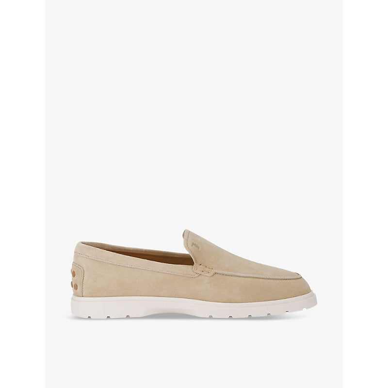  Tods Ibrido almond-toe suede loafers