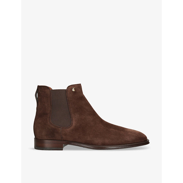 Tods Leone Orel logo-plaque suede ankle boots