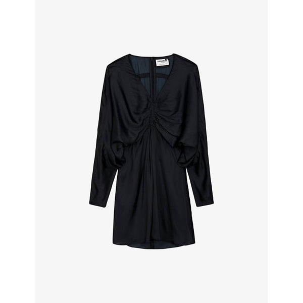 Zadig&Voltaire Rooth batwing-sleeve draped satin mini dress