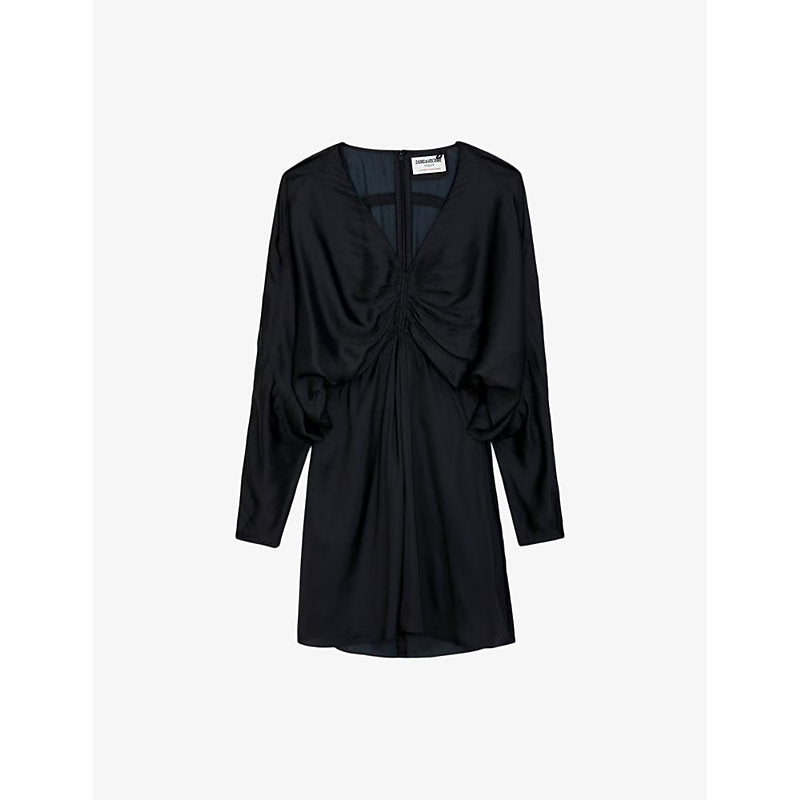 Zadig&Voltaire Rooth batwing-sleeve draped satin mini dress | ZADIG&VOLTAIRE