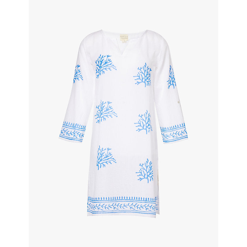  Aspiga Guadalupe embroidered motifs organic-cotton mini dress