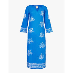  Aspiga Guadalupe embroidered motifs organic-cotton midi dress