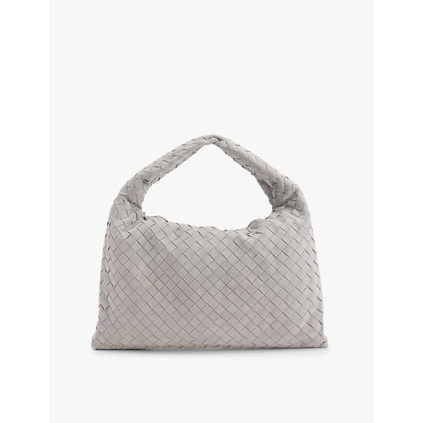  Bottega Veneta Hop intrecciato medium suede shoulder bag