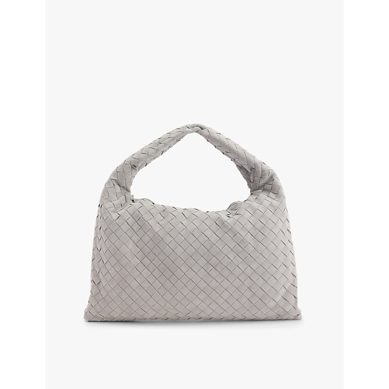  Bottega Veneta Hop intrecciato medium suede shoulder bag