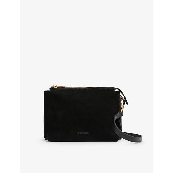 Reiss Samara Leather and Suede Crossbody Bag