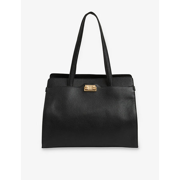 Reiss Delphine Grained Leather Tote Bag